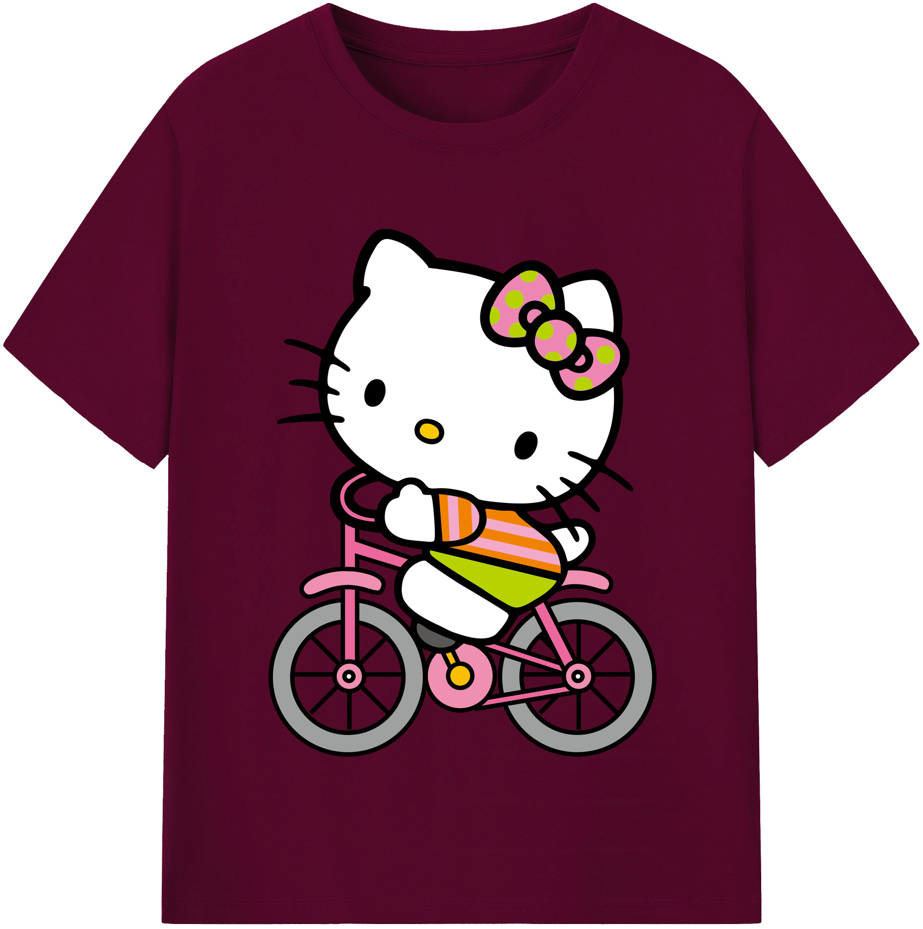 （画像用） Hello Kitty ハローキティ レディースカジュアルプリントTシャツ（綿100％）